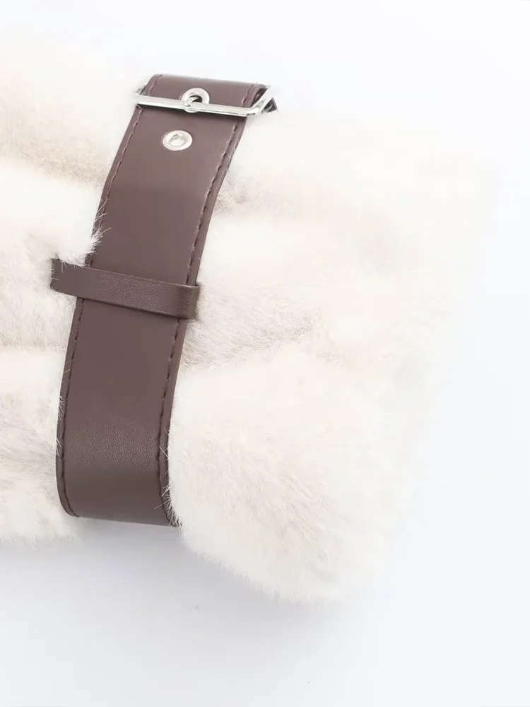 Pop 2024 Nuova giacca da cintura con colletto alla coreana per moto in pelliccia e pelle con temperamento alla moda da donna europea e americana