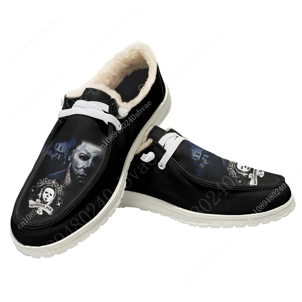 Horror Halloween Plush Flat Shoes Michael Myers Breathable Outdoor Sneakers Lightweight Shoes Custom shoes Footwear Custom Shoe