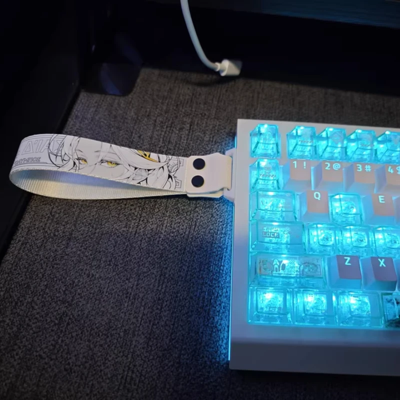 

Белый/черный/красный ремешок для клавиатуры в стиле аниме, пояс богов и фигурок, украшение для индивидуальных механических ремешков, аксессуар, подарок