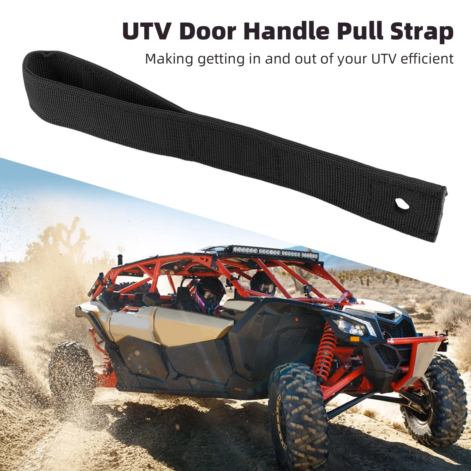 2 Pcs Heavy Duty Belt Oxford Cloth UTV Door Handle Pull Straps High Strength Wear Resistant Add Protection for Maverick X3