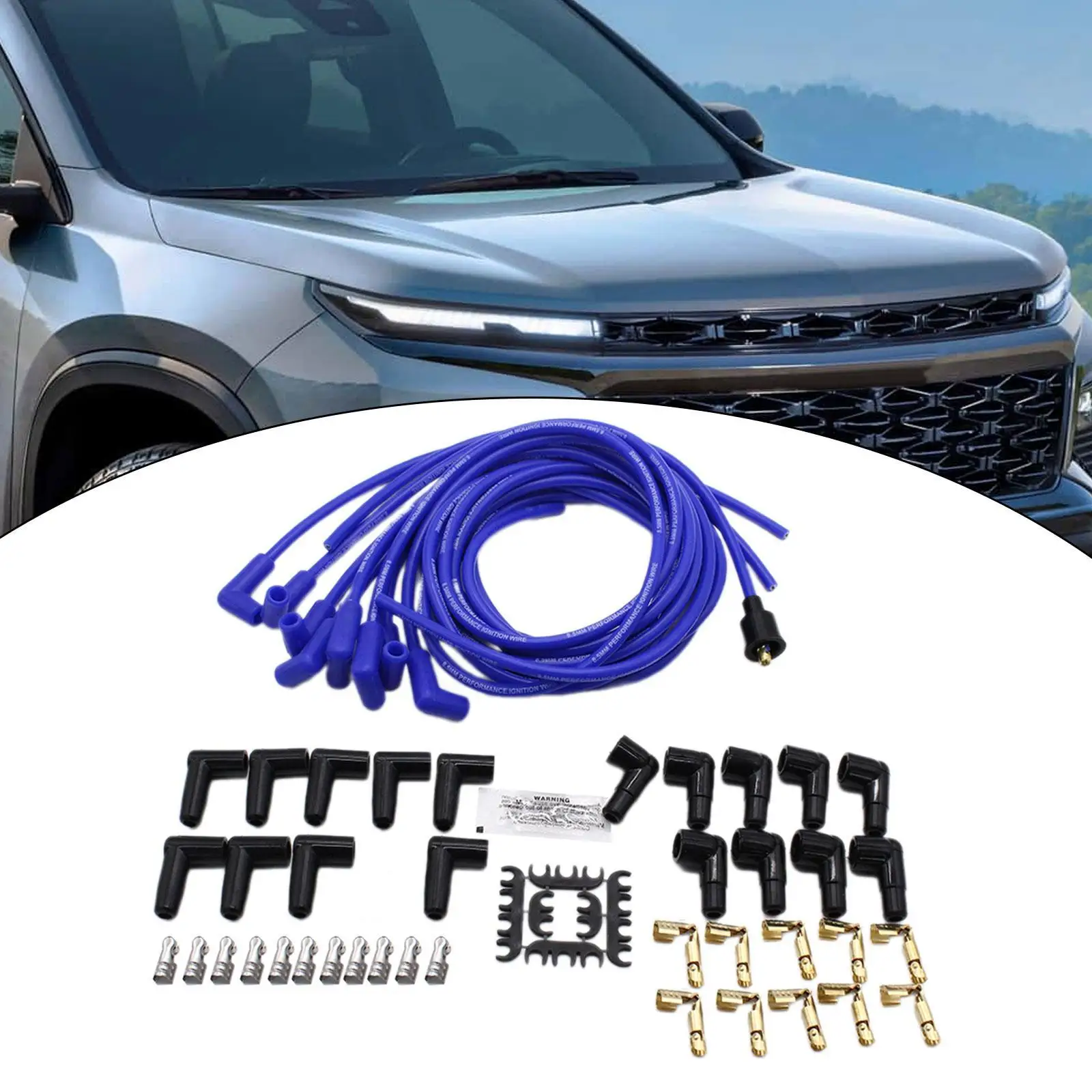 8.5mm Spark Plug Wires 135 45 Degree Boots Professional Directly Replace for Chevy 427 454 302 351 383 400 Auto Accessories