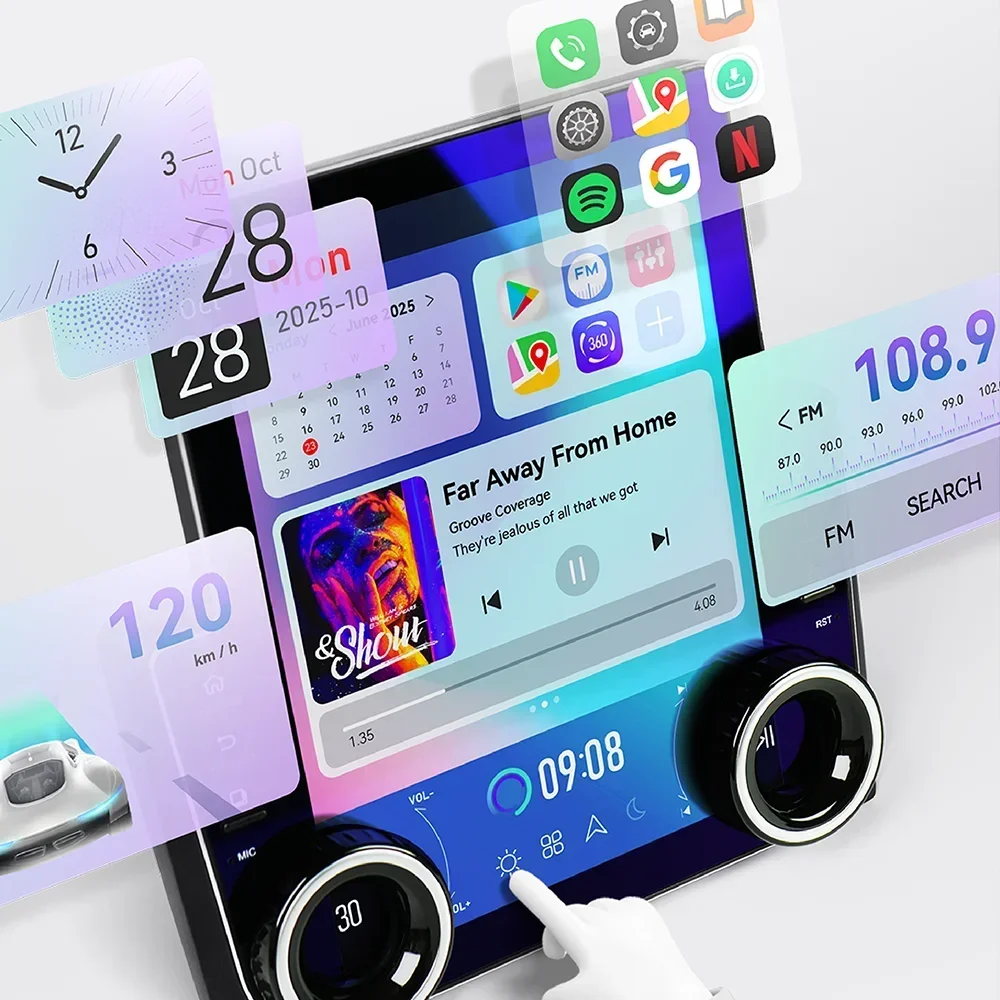 2026/Universal Car Radio Diamond Multimedia Car Dvd Player 2k Infotainment System 360 Camera Vertical Touch Screen Android Car S