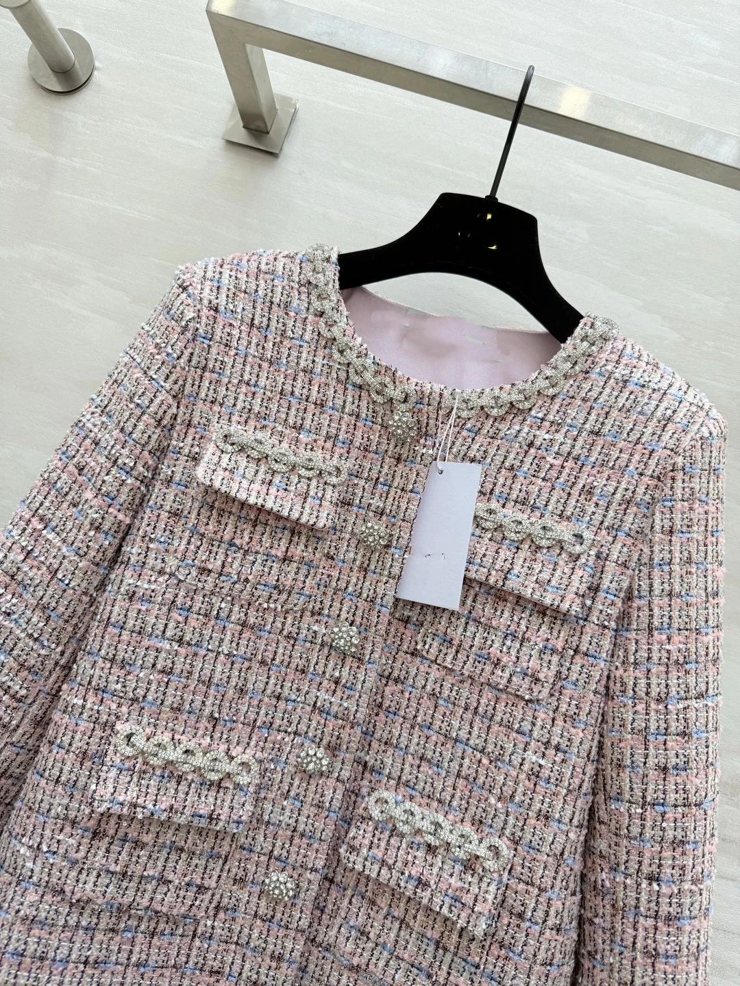 New 2026 Heavy Industry Drill Chain Knitted Tweed Coat - Fashionable Workwear for Professional Look