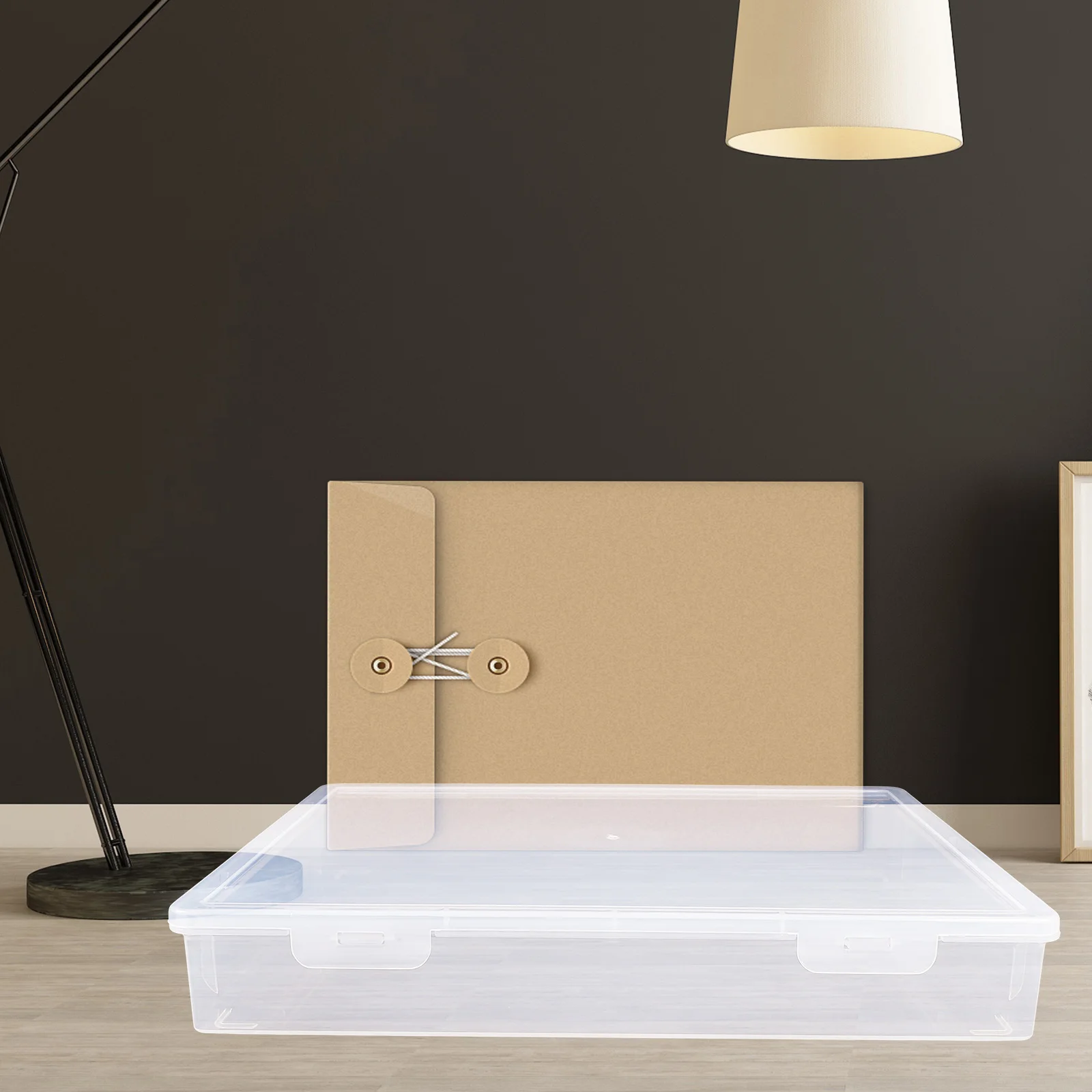 File Storage Box Clear Pp Material Stackable Document Case For Office Desktop Scrapbook Paper Storage Plastic File Box