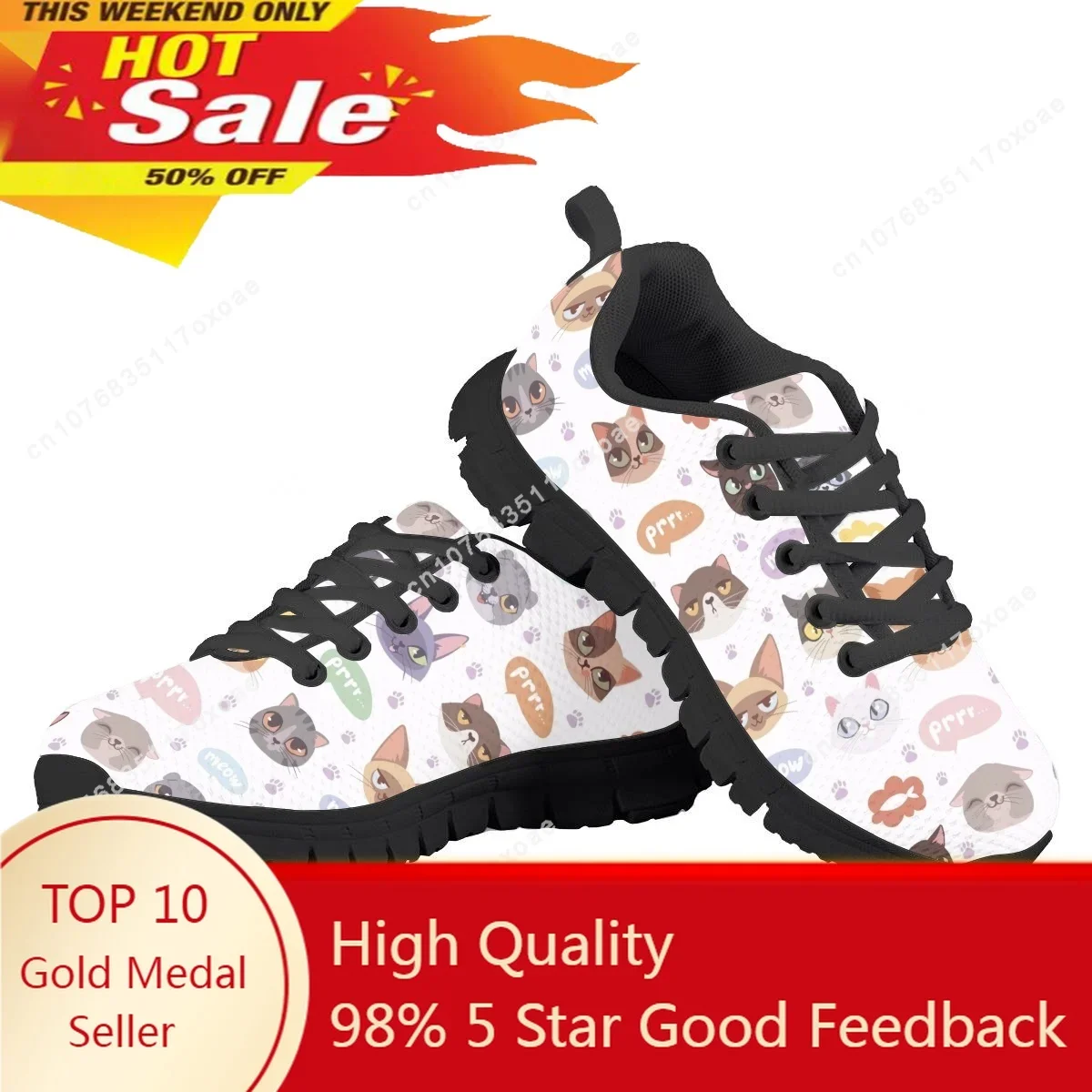 Kawaii Cartoon Cat Paw Pattern Wear-Resistant Children's Running Shoes for Boy Girl Lace Up Comfort Men Basketball Sneakers New