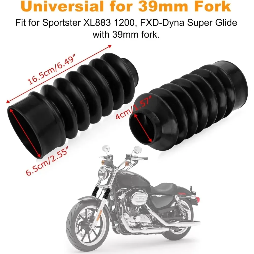 39mm Motorcycle Front Fork Covers Guards Rubber Gaiters Gators Shock Boots Shock Absorber For Harley Davidson Sportster XL FXD
