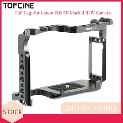 Topcine Camera Cage for Canon EOS 5D Mark II III IV 6D MarkII 7D MarkI Camera Rig with Dual Cold Shoes Mount Multiple 1/4“ Holes