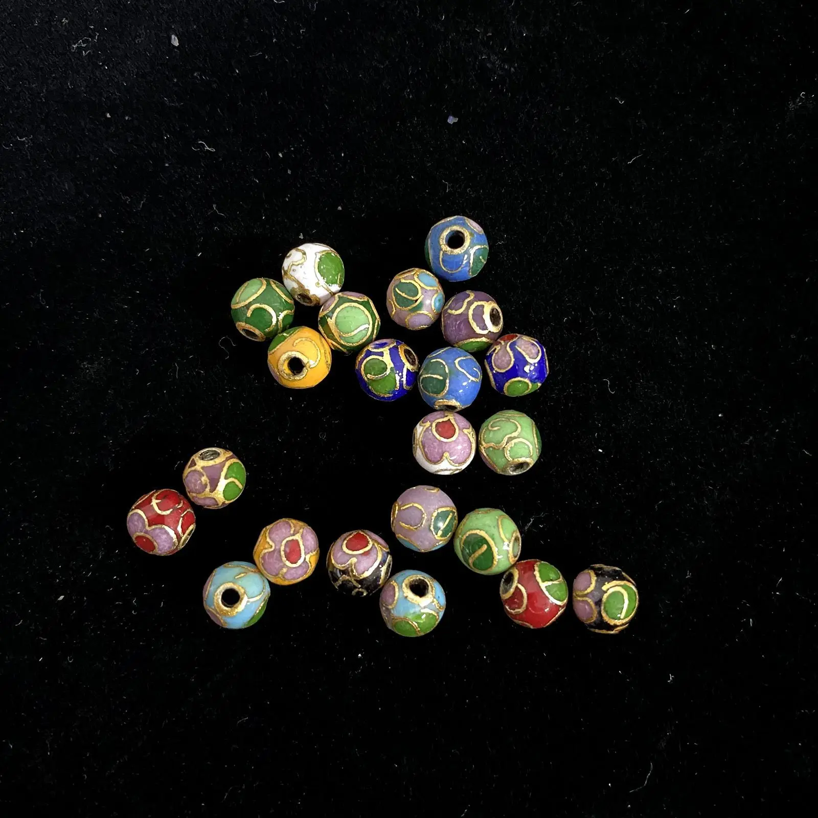 5/10PCS High End Smooth Cloisonne 6mm Round Flower Beads, DIY Enamel Beaded, Jewelry Making Accessories , Chinese ICH Handcrafts