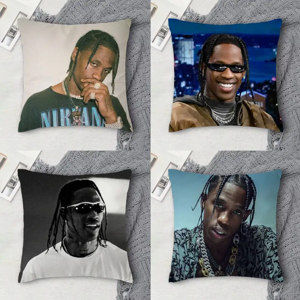 

T-Travis Scott Double-sided Printed Square Decorative Cushion Cover for Sofa Living Room Home Decor