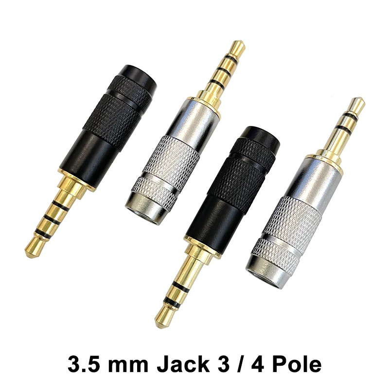 

2/5/10pcs Metal 3.5mm Jack Audio Plug 3/4 Poles Earphone Connector For Soldering Repair Headphone Wire DIY AUX 3.5 Jack Adapter