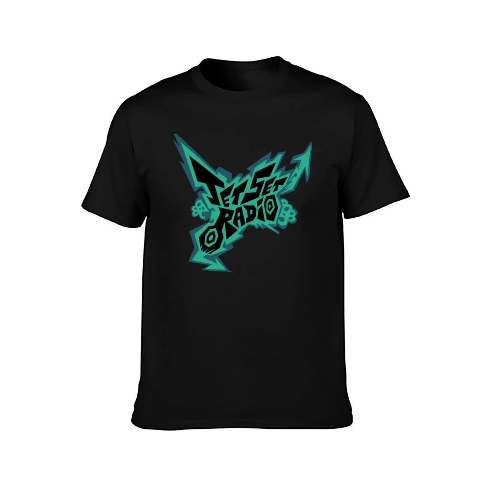Jet Set Radio (JSR) Logo Turquoise 2 T-Shirt Basic Breathable Solid Color T-Shirt