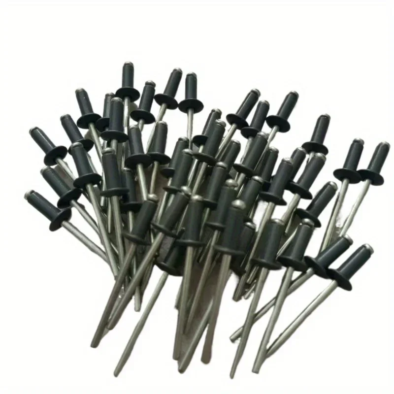 50pcs RAL7024 Graphite Grey Painted Blind Rivets Dome Head Hollow Rivet Industrial Fasteners Aluminium Steel Home Decor Dia 5/32