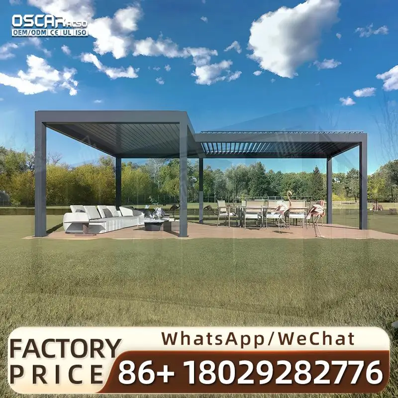 

Инновационные энергосберегающие алюминиевые умные электрические жалюзи для современных домов, современный алюминиевый павильон для бассейна, беседка