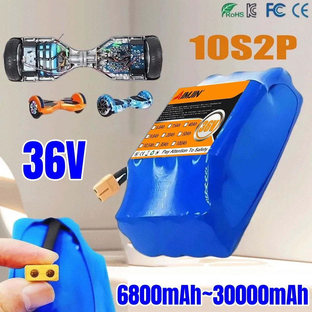 10s2p Battery Packs Rechargeable Lithium Ion Original 36V 20Ah Battery for Electric Self Balancing Scooter HoverBoard Unicycle