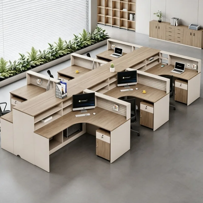 

Simple Office Clerk Desk DIY Hole Desktop 4/6 Desk Clerk