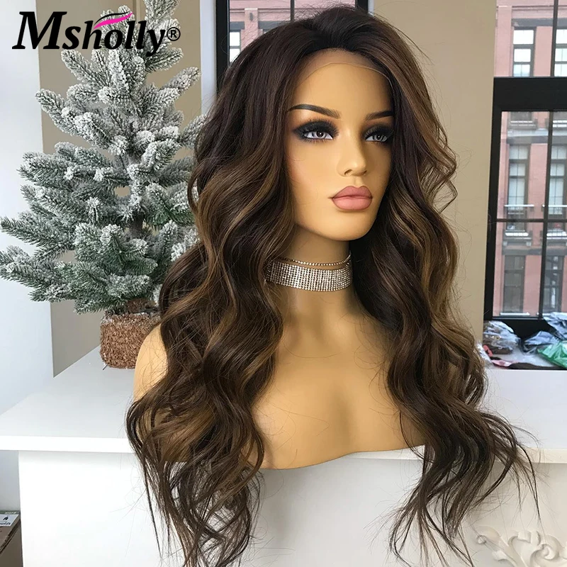 Brown Body Wave 13x4 Lace Front Human Hair Wig Chocolate Brown Transparent Water Lace Wig Remy Water Wave Colored Human Hair Wig