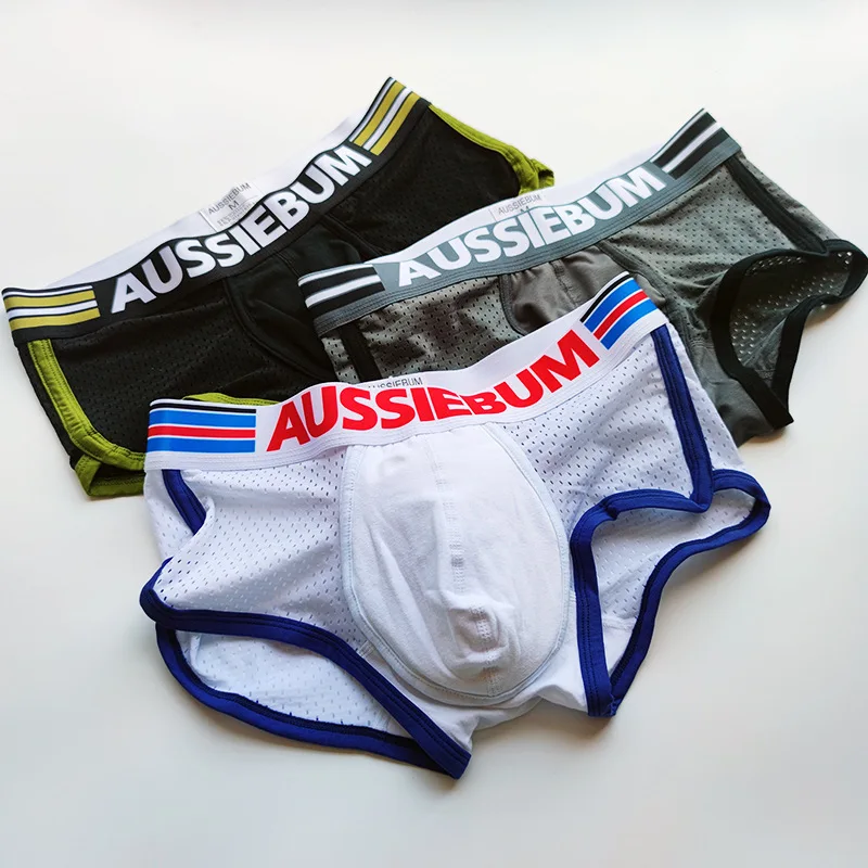 Aussie bum Beach Herren atmungsaktive Mesh Polyester Boxershorts u konvexes Design einfarbige sexy Shorts für Männer