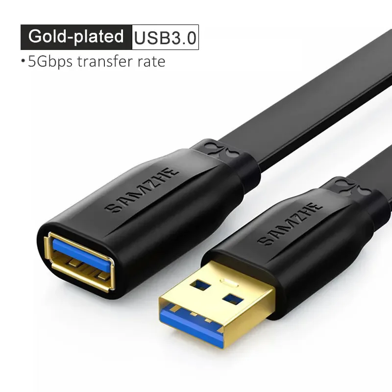 SAMZHE USB 3.0 Verlengkabel Man-vrouw USB3.0 2.0 Verlengkabel Voor PC TV PS4 Computer Laptop Extender Data Cord