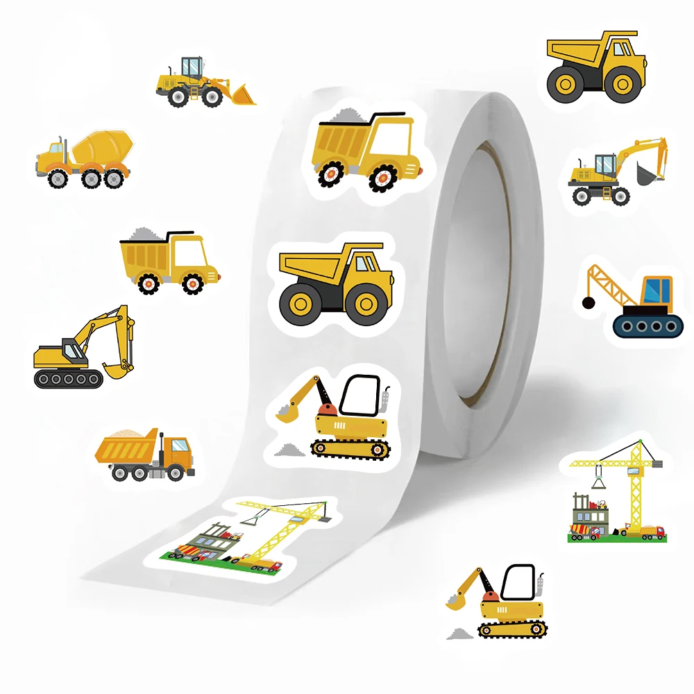 

500Pcs Construction Vehicle Sticker Roll For Kids Reward Encourage Sticker For Labels Thank You Sticker Kids Toys