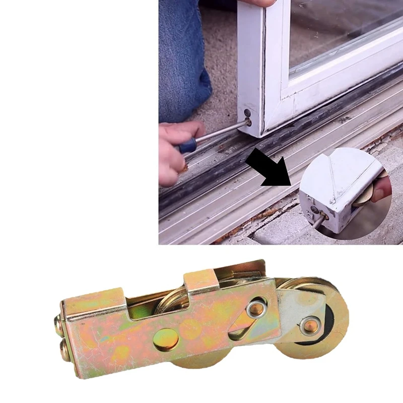 2Pcs Sliding Patio Door Rollers,Ball Wheel Bearing Rear Adjustable Sliding Door Wheel Replacement For Sliding Glass Door Durable