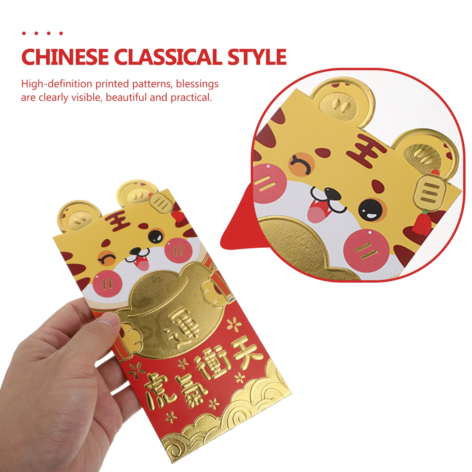 

36 Pcs Purse 2022 Year of The Tiger Red Packet Child Gifts New Chinese Money Envelopes Paper Luck Bags