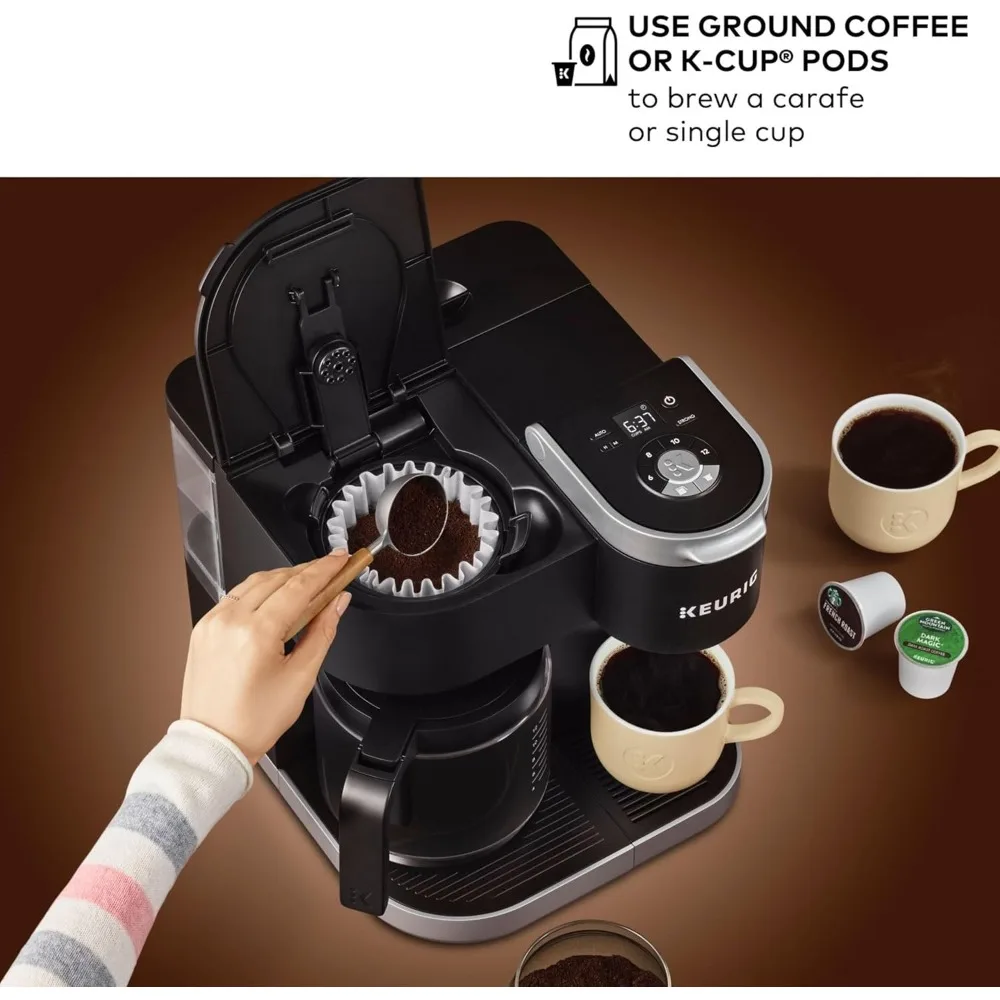 Cafeteira para porção única K-Duo, K-Cup Pod e Carafe, Preto, 1470 W