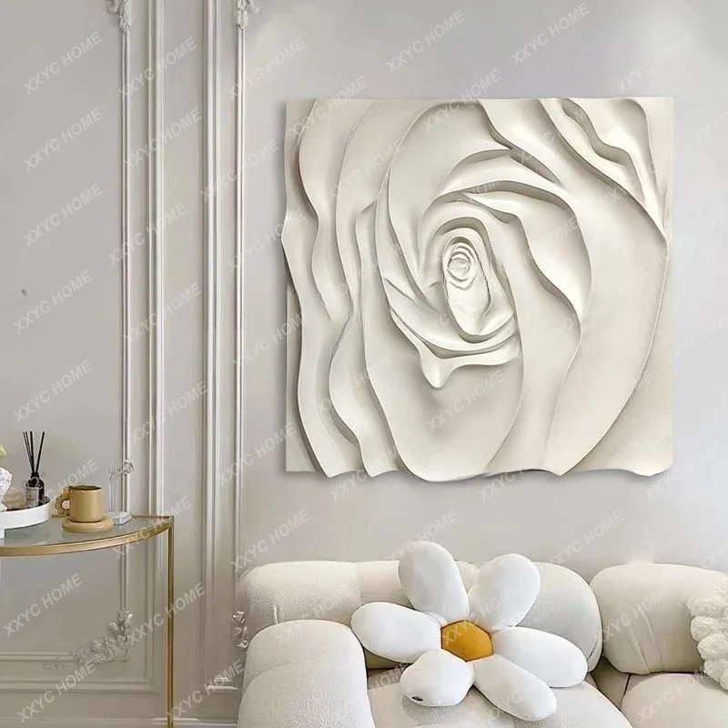 Modern living room high sense wood carving hanging painting villa physical decoration painting bedroom simple