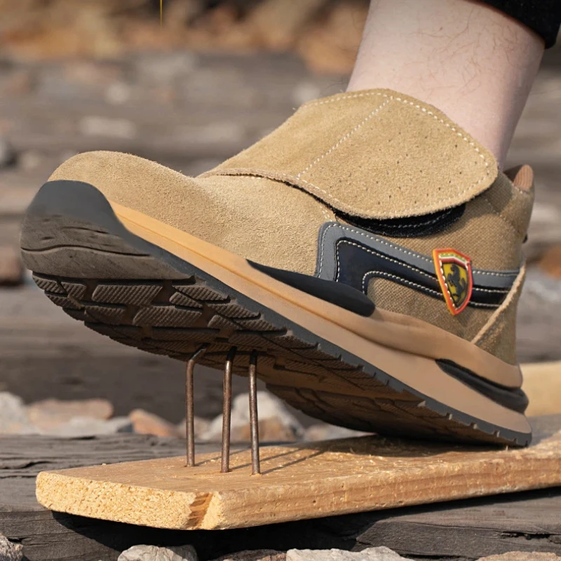Plus Size 36-46 Men Women Safety Work Outdoor Hiking Shoes Steel Toe Sneaker Soft Kevlar Insole Anti-smash Welding Boots 816