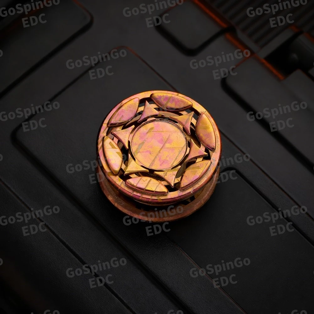 YIJIE EDC hexagrama Fidget Spinner Lock laca circonio titanio 24,5mm accesorios DIY Fidget juguete adultos