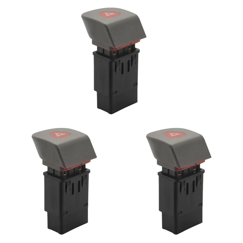 

3X Car Hazard Emergency Light Flasher Switch For Renault Kangoo I 1997-2008 7700308821