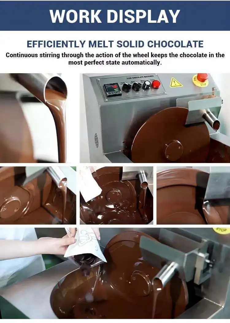 2024 Hot Sell Automatic 8/15/30 Kg Chocolate Mini Melt Machine Small Production Chocolate Making Machine for Making Chocolate