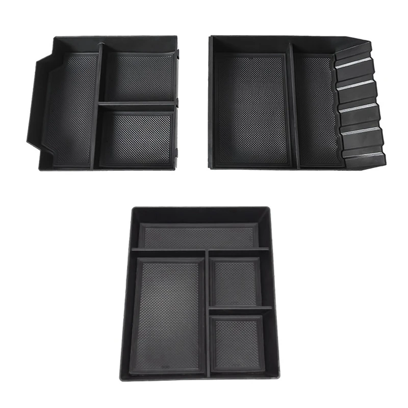 Center Console Lower Organizer + Passenger Glove Box Storage Box Tray For Tesla Cybertruck 2024 Interior Accessories