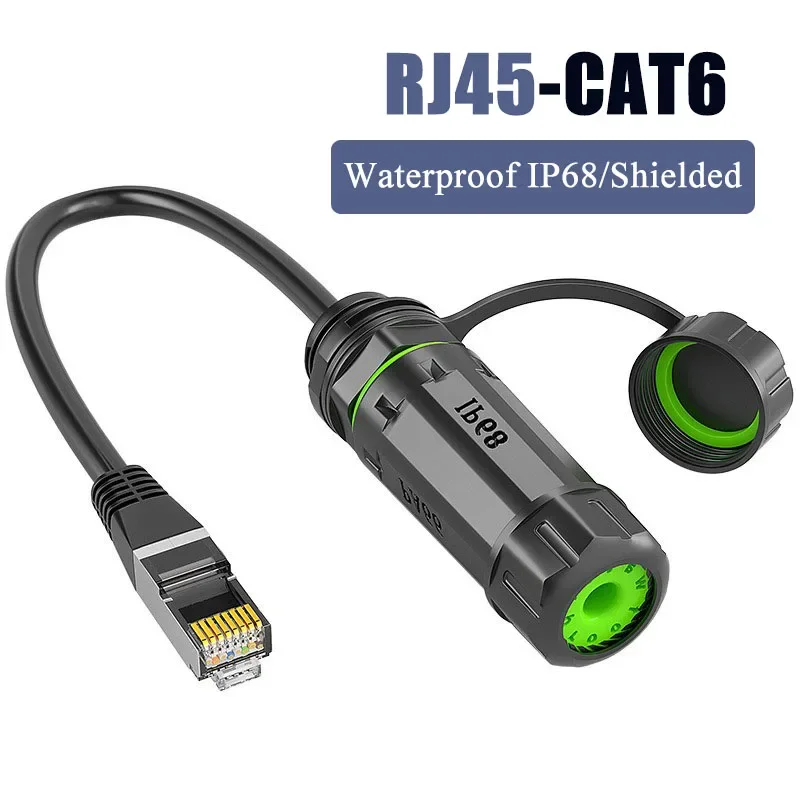 Wasserdichtes CAT6 RJ45-Anschlusskabel, industrielles M20-Panel-Installations-Netzwerkstecker, IP68, abgeschirmte Luftfahrt-Anschlüsse für den Außenbereich