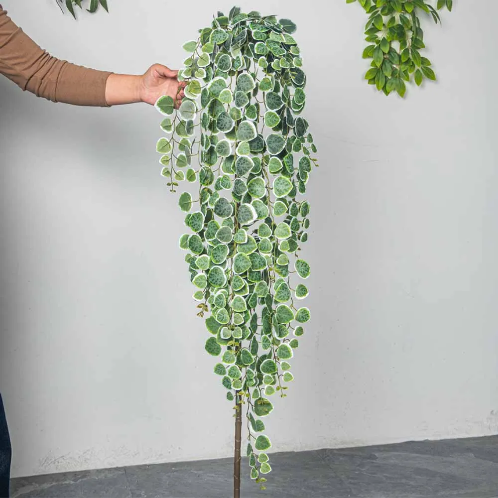 60–80 cm künstliche hängende Ranken, tropische Eukalyptuspflanzen, Kunststoff, Geldblatt, Wandbehang, Rattan für Hochzeit, Haus, Garten, Dekoration – Detail 1