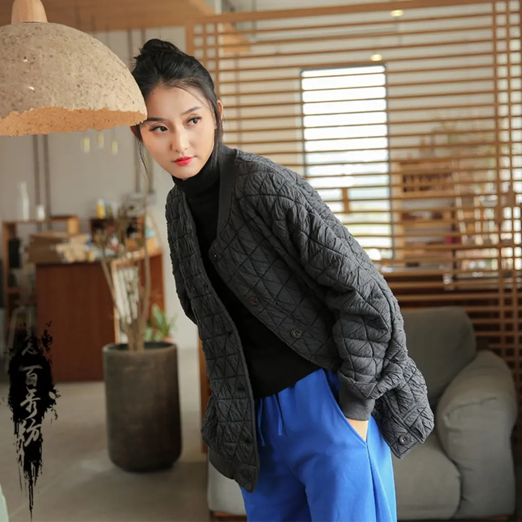 

Winter Artistic Women's Cotton-Padded Jacket Loose Slimming Thickened Design Fashionable Casual Outerwear