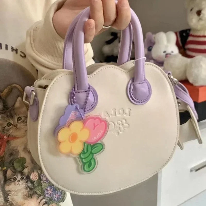 Xiuya Kawaii Summer Crossbody Bag for Women Korea Cute Sweet Handbags Student Party 2022 Fashion Cream Coin Purse Bolso Mujer