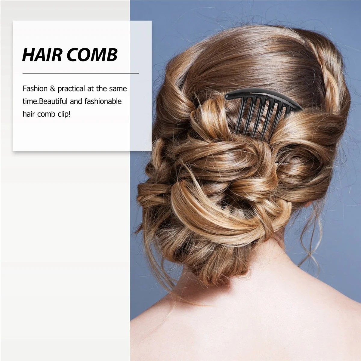 2 pezzi pettine per capelli accessori per spille in plastica donna moda donna nero