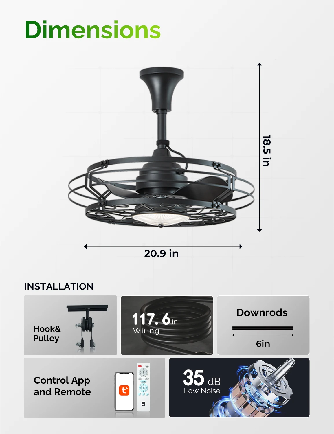 Orison Outdoor Ceiling Fan with Light, 21