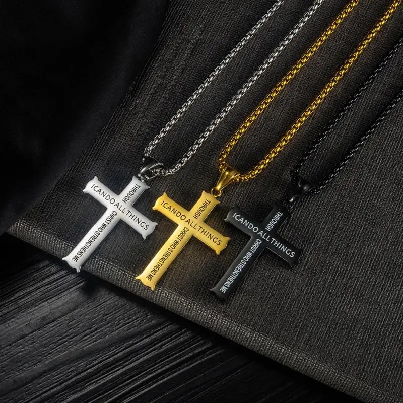 1/2 Stuks Hiphop Kruis Ketting Cubaanse Ketting Voor Mannen Vrouwen Kruis Hanger Kettingen Paar Sieraden Verjaardagscadeaus