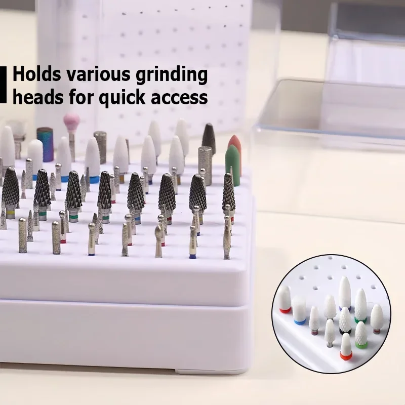 100 Holes Dental Disinfection Box Bur Drill Diamond Placement Box Burs Block Sterilization Case Holder Dentistry Instruments