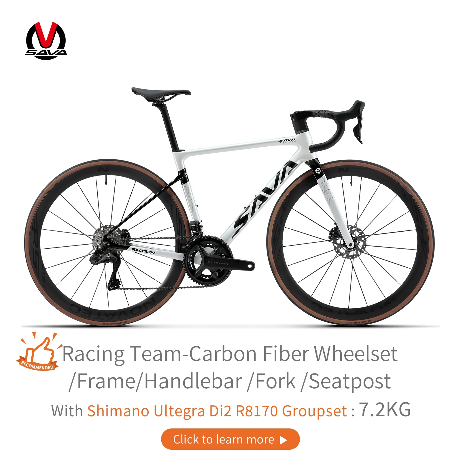 SAVA C7 Team Edition Full Carbon Fiber electronic shifting Road Bike with SHIMAN0 ULTEGRA 8170 Di2 Race Class Road Bike 7.2kg