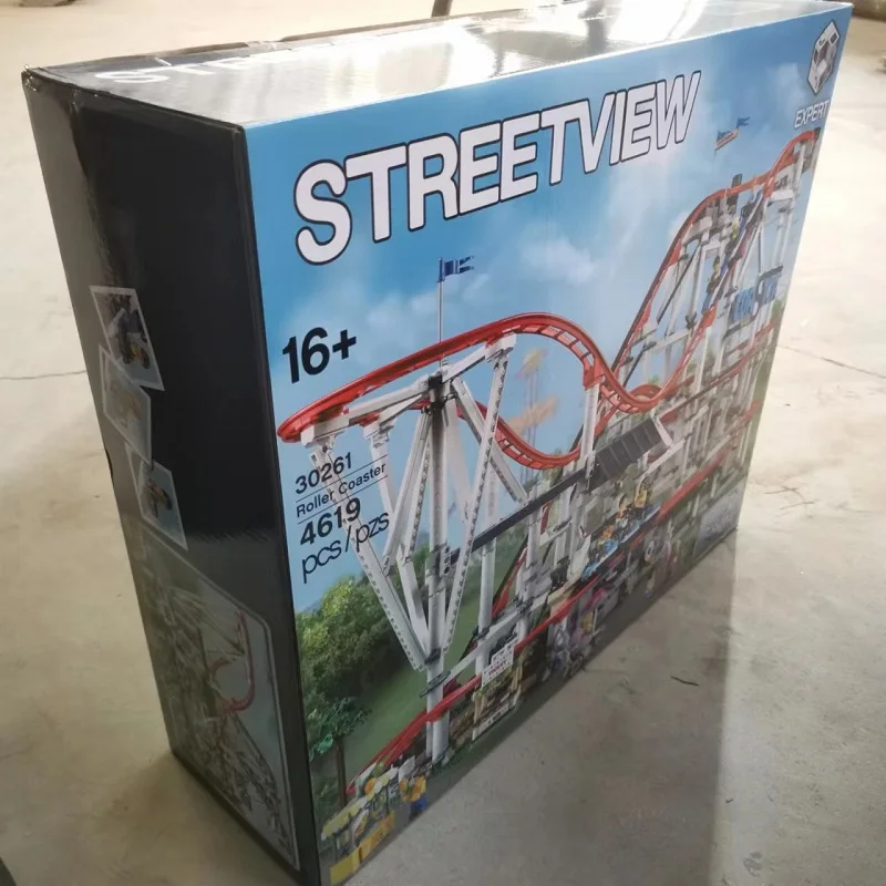 

For a friend With Original Box 4619PCS With Motor Roller Coaster Compatible 10261 Model Building Blocks Bricks Birthday Gifts