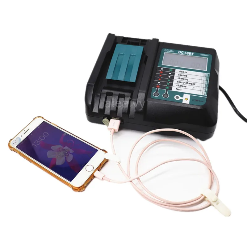 Carregador de bateria para Makita, Carregamento LCD, DC18RF, 3.5A, 14.4V, 18V, BL1445, BL1440, BL1430, BL1860, BL1840, BL1850