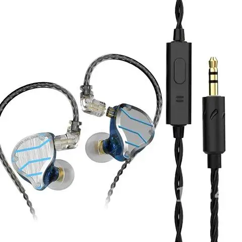 QKZ ZXN ZS10 Pro Gold Earphones HIFI Bass Earbuds In Ear Monitor Headphones Noise Cancelling Metal Headset