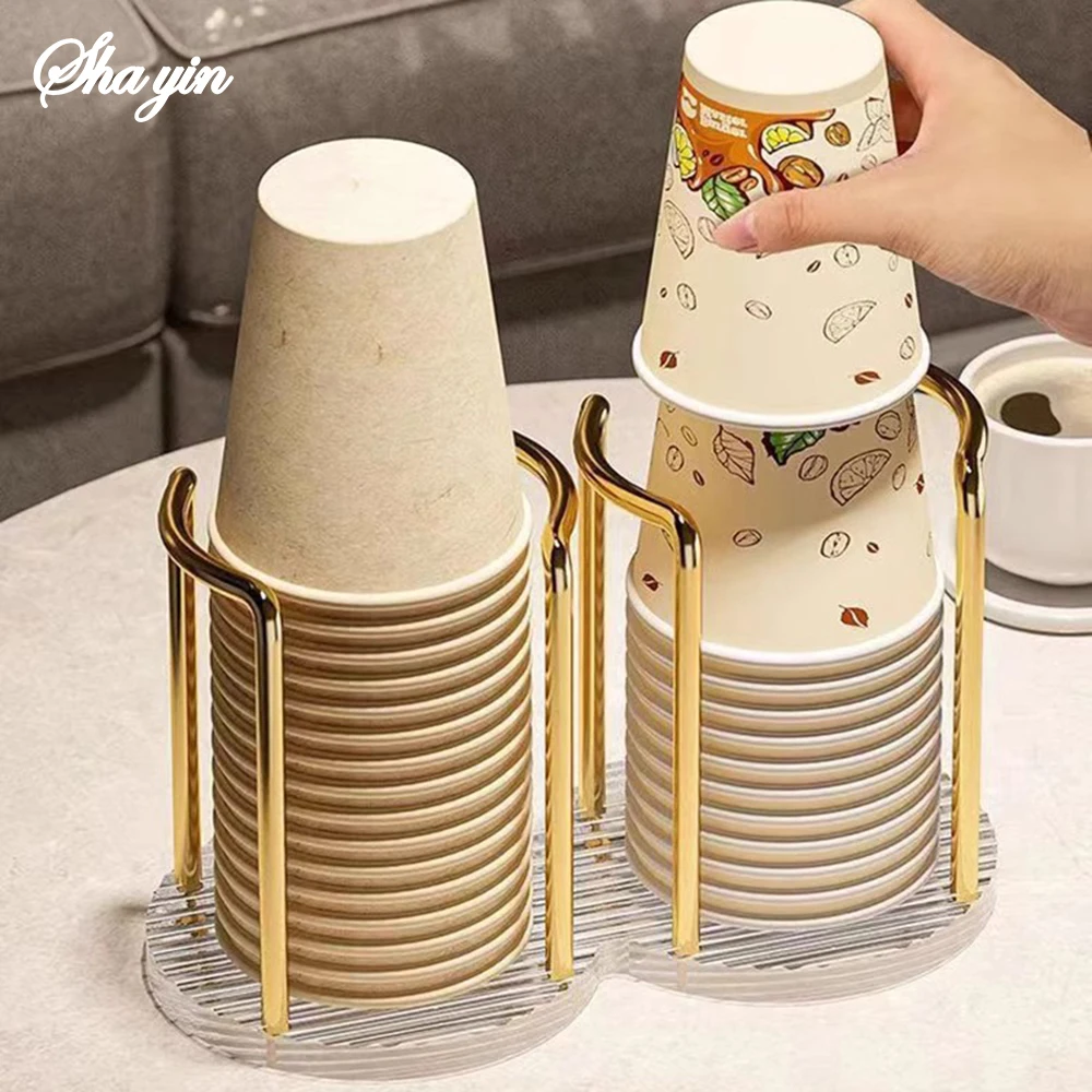 New Disposable Cup Storage Holder Water Tea Cups Dispenser Rack Shelf with Longer Stick Mug Display Stand Home Organizer - view 2