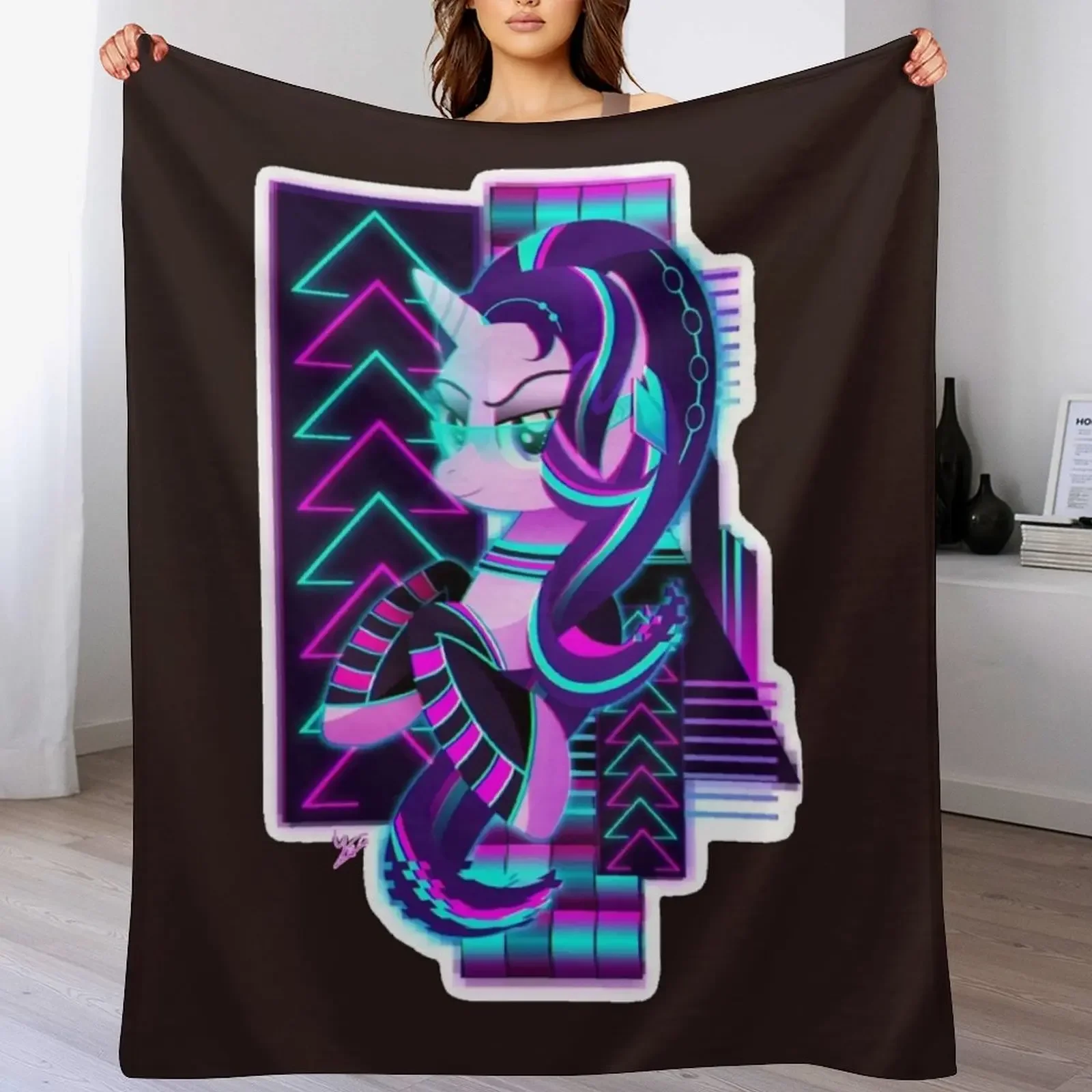 Synthwave Starlight Glimmer Classic T-Shirt Throw Blanket Decorative Sofa Luxury Designer Blankets