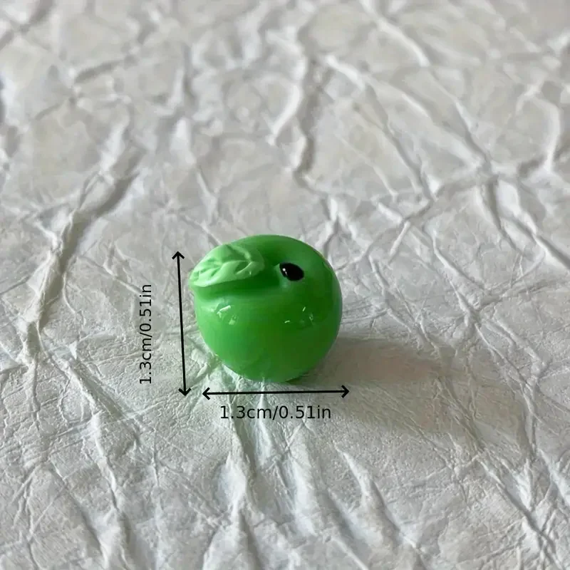 10pcs Mini Resin 3D Apple Miniatures, Micro Landscape DIY Craft Decorations, Christmas Peace Fruit Decorative Ornaments