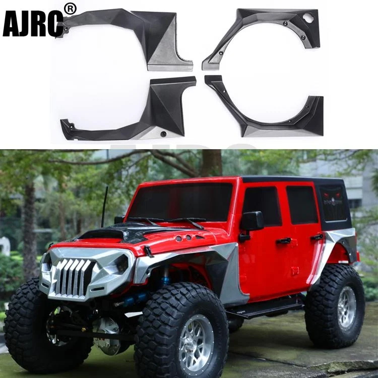 Aile de sourcil de roue en plastique Abs 324mm, empattement pour voiture sur chenilles 1/10 Rc Trx4 Axial Scx10 Jk Wrangler 4 pièces