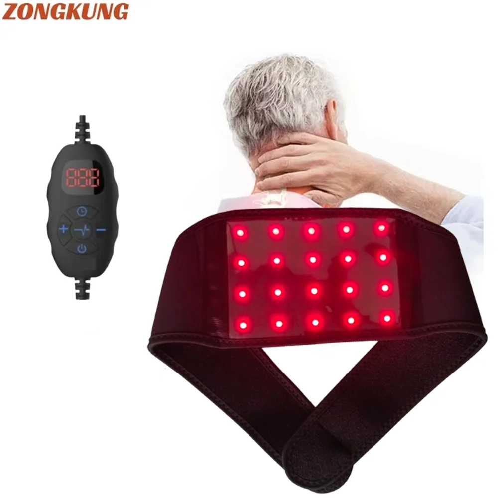 20 PCS LEDs Red Light Therapy Belt for Neck Pain Relief Neck Massager Wearable Wrap Relax Neck Muscl LED Light Beauty Devices