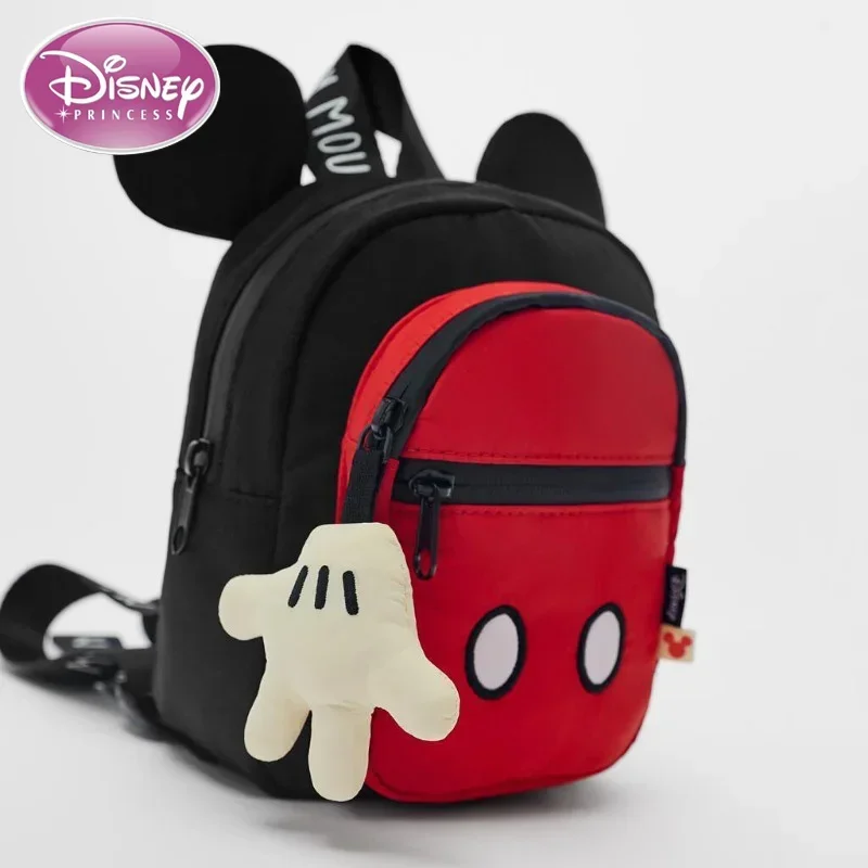 Disney Mickey New Children\'s School Bag Girls Backpack Mickey Mouse Little Hand Pendant Mini Fashion Backpack